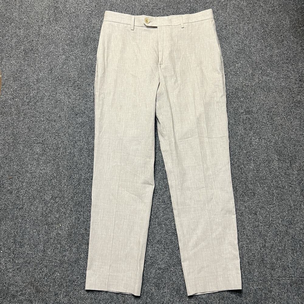 Banana Republic Relaxed Fit Tan Linen Cotton Chino Pants Mens 33x27.5 Trousers